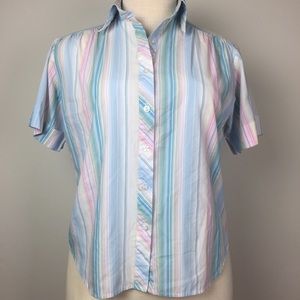 Vintage Pastel Striped Top